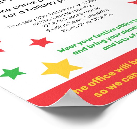 Sterren met vrolijk kerstfeest poster (Hoek)