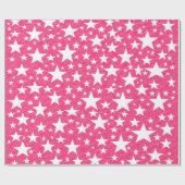 Sterren met warmroze achtergrondpapier cadeaupapier (Vlak)