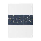 Sterren Midnight Sky Navy Blue Bruiloft Uitnodigingen Wikkel (Achterkant Voorbeeld)