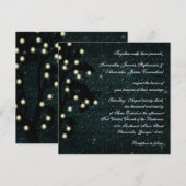 Sterren Midnight String of Lights Square Bruiloft Kaart (Voorkant / Achterkant)