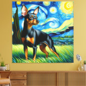 Sterren miniatuur Pinscher hondenportret Canvas Afdruk (Insitu (Woonkamer))