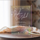 Sterren Moderne bruiloft acryl uitnodiging