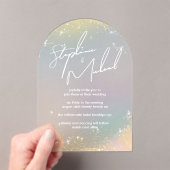 Sterren Moderne bruiloft acryl uitnodiging (Insitu (Draagbaar))