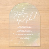 Sterren Moderne bruiloft acryl uitnodiging (Voorkant)