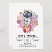 Sterren Moderne Explorer Astronaut Verjaardag Kaart (Voorkant / Achterkant)