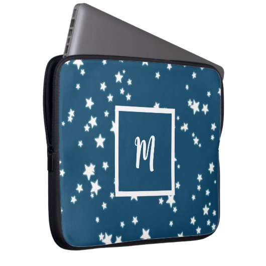Sterren monogram laptop sleeve (Voorkant Rechts)