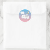 Sterren Moon Bunny Roze Blauw Goud Baby shower Ronde Sticker (Tas)