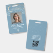 Sterren Moon Celestial Night ID Bedrijfsbeveiligin Badge (Voor- en achterkant)