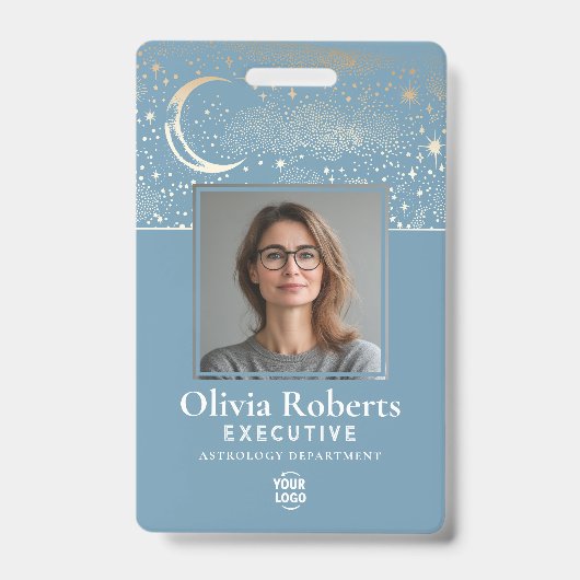Sterren Moon Celestial Night ID Bedrijfsbeveiligin Badge (Voorzijde)