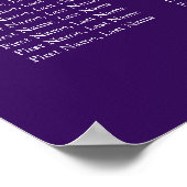 Sterren Moon Celestial Paarse bruiloft Zitting Gra Poster (Hoek)