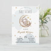 Sterren Moon Clouds Little Sheep Baby shower Kaart (Staand voorkant)
