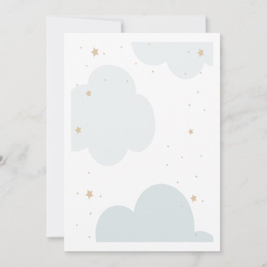 Sterren Moon Clouds Little Sheep Baby shower Kaart (Achterkant)