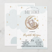 Sterren Moon Clouds Little Sheep Baby shower Kaart (Voorkant / Achterkant)