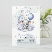 Sterren Moon Clouds Teddy Bear Baby shower Kaart (Staand voorkant)