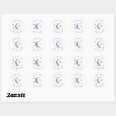 Sterren Moon Lavender Baby shower Favor Tags Ronde Sticker (Vel)