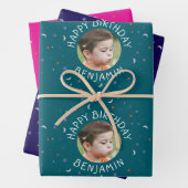 Sterren Moon Sun Wrapping Paper Flat Sheet Set van (In situ)