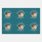 Sterren Moon Sun Wrapping Paper Flat Sheet Set van (Voorkant)