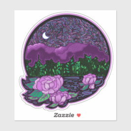 Sterren Moonlit Nacht op een Lake Sticker