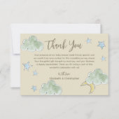 Sterren Moons Neutral Boy Baby shower Bedankkaart (Voorkant)