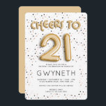 Sterren n Gold Foil ballon Type 21st Birthday Kaart<br><div class="desc">Zie alle rest passende stukken in dit collectie. Schrijf me in hello@mistyqe.com voor citaten op andere passende stukken of aanpassingsverzoeken.</div>