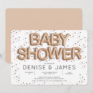 Sterren n Roos Gold Foil ballontype Baby shower Kaart