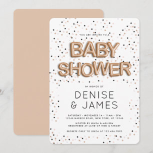 Sterren n Roos Gold Foil ballontype Baby shower Kaart