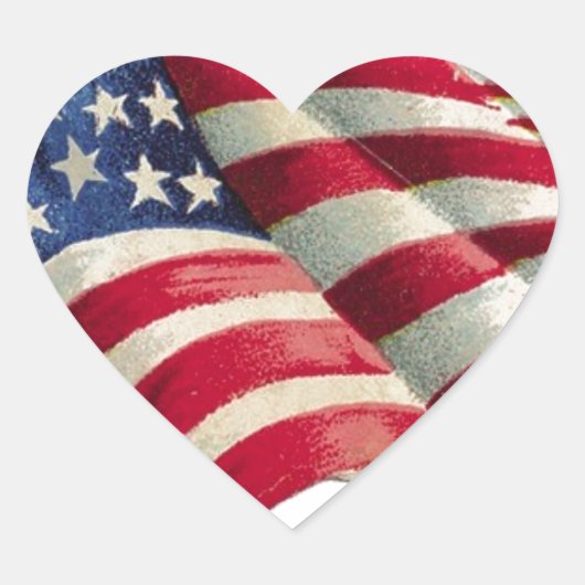 Sterren N Stripes Hart Sticker (Voorkant)