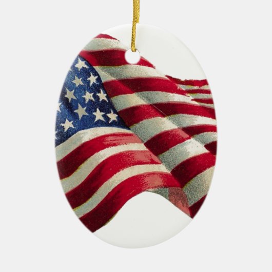 Sterren N Stripes Keramisch Ornament (Voorkant)