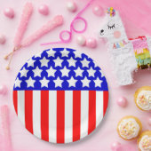 Sterren N Stripes Red White Blue Papieren Bordje (Feest)