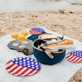 Sterren N Stripes Red White Blue Papieren Bordje