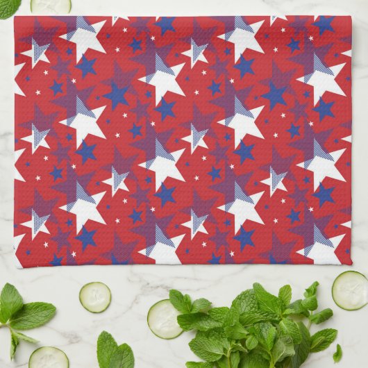Sterren Naadloos Patroon Theedoek (Gevouwen)