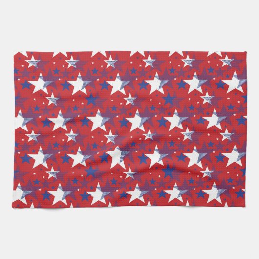 Sterren Naadloos Patroon Theedoek (Horizontaal)