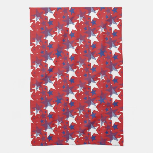 Sterren Naadloos Patroon Theedoek (Verticaal)