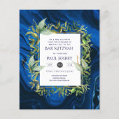 Sterren Nacht Blauwe Bar Mitswa Uitnodigingen Flyer (Voorkant)