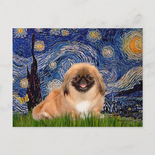 Sterren Nacht - Pekingees 1 Briefkaart (Voorkant)