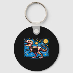 Sterren Nacht Skelet Dinosaurus T Rex Jongens Kind Sleutelhanger