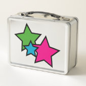 Sterren Neon Kleur Blauw Groen Roze Zwart (Achterkant)