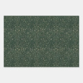 Sterren Night Sky Celestial Emerald Green en Gold Inpakpapier Vel (Voorkant 3)