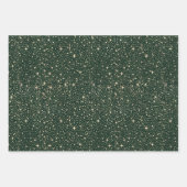 Sterren Night Sky Celestial Emerald Green en Gold Inpakpapier Vel (Voorkant 2)