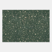 Sterren Night Sky Celestial Emerald Green en Gold Inpakpapier Vel (Voorkant)