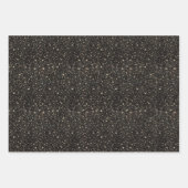Sterren Night Sky Celestial zwart en goud patroon Inpakpapier Vel (Voorkant 3)