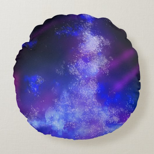 Sterren Night Sky Midnight Blue Melkweg Rond Kussen (Voorkant)