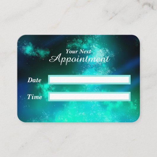 Sterren Night Sky Midnight Emerald Green Afsprakenkaartje (Voorkant)