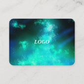 Sterren Night Sky Midnight Emerald Green Afsprakenkaartje (Achterkant)