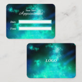 Sterren Night Sky Midnight Emerald Green Afsprakenkaartje (Voorkant / Achterkant)