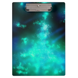 Sterren Night Sky Midnight Emerald Green Melkweg Klembord