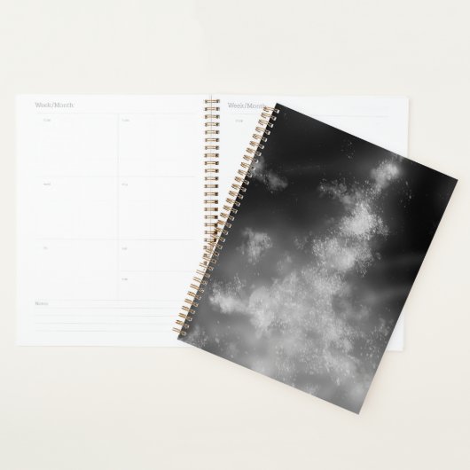 Sterren Night Sky Midnight grijs monochroom Melkwe Planner (Display)
