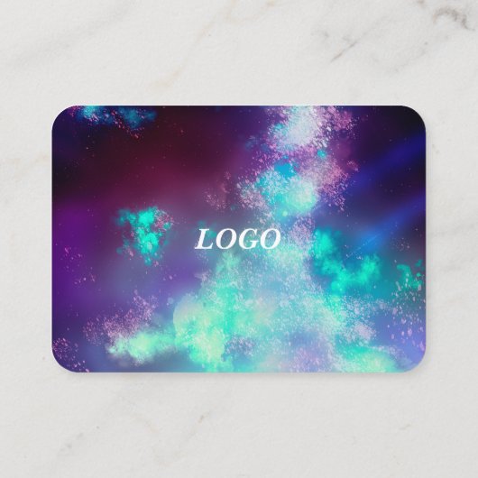 Sterren Night Sky Midnight Neon Lights Afsprakenkaartje (Achterkant)