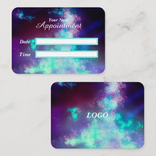 Sterren Night Sky Midnight Neon Lights Afsprakenkaartje (Voorkant / Achterkant)
