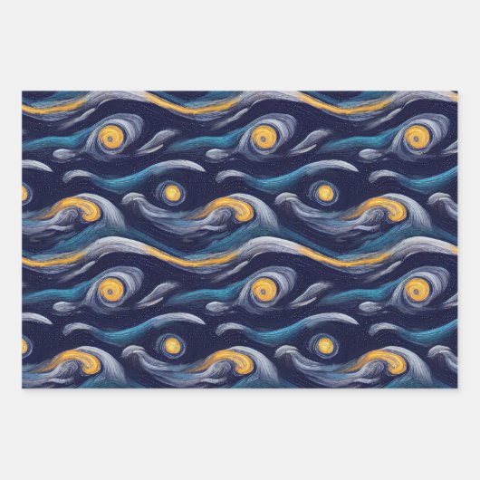 Sterren Night Sky Verjaardag Inpakpapier Vel (Voorkant 2)